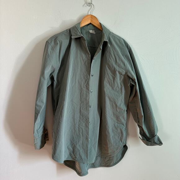 CALIA Oversized Collared Light Green Button Top - Picture 3 of 8